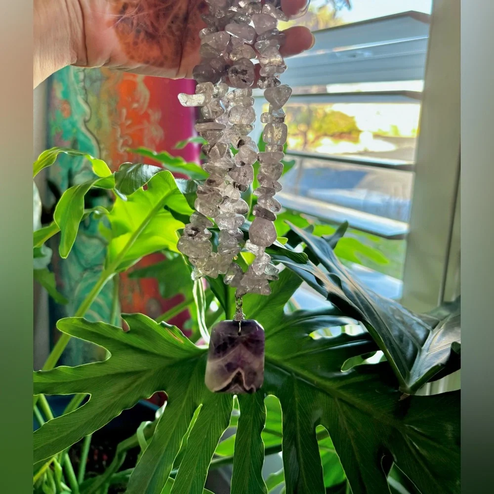 Amethyst & Chevron Amethyst necklace